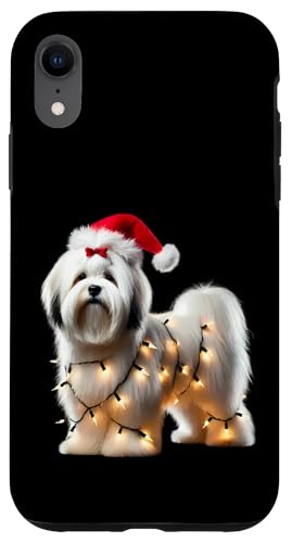 Hülle für iPhone XR Coton de Tulear Weihnachtsmannmütze Weihnachtsbeleuchtung Hundebesitzer Mama Papa von Coton de Tulear Christmas Products