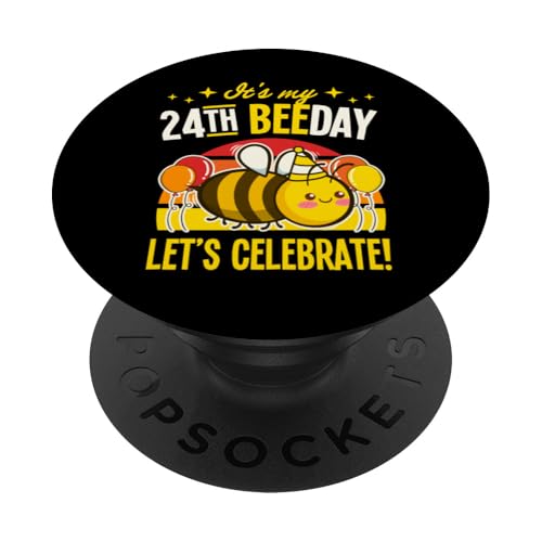 Es ist mein 24. Bienentag Lass uns die Bee Birthday Party feiern PopSockets Klebender PopGrip von Cottagecore Bee Merch And Beekeeper Essentials