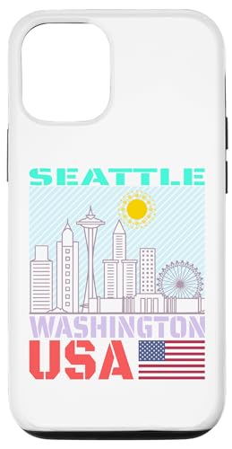 Hülle für iPhone 13 Seattle City, USA, Skyline, Land, Stadt, Skyline, Souvenirs von Country City Skyline Landmark Souvenirs