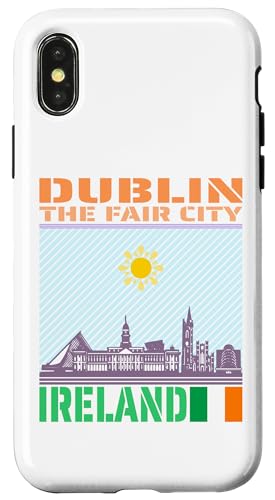 Hülle für iPhone X/XS Dublin Irland Skyline - Landstadt Skyline Wahrzeichen von Country City Skyline Landmark Souvenirs