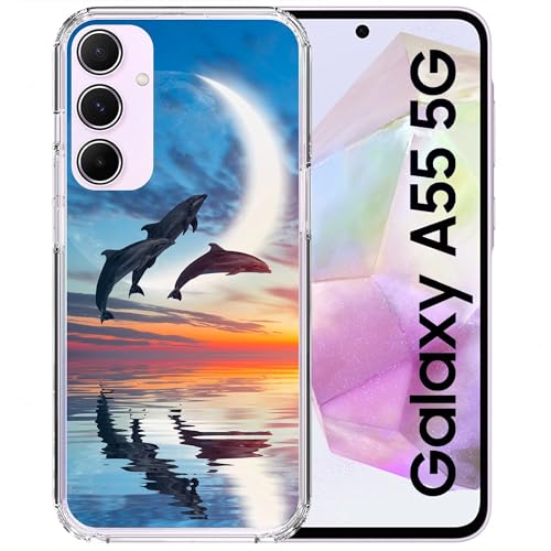 CoverHeld Samsung Galaxy A55 5G Handyhülle aus Silikon Hülle mit Motiv 3249 Delphine von CoverHeld