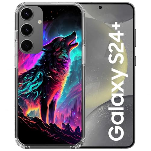 CoverHeld Samsung Galaxy S24 Plus Handyhülle aus Silikon Hülle mit Motiv 3507 Wolf animiert bunt von CoverHeld