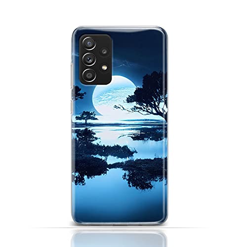 Hülle für Samsung Galaxy S10 Plus Handyhülle Schutzhülle aus Silikon TPU Softcase mit Motiv 3495 Landschaft in der Nacht See Mond Bäume von CoverHeld