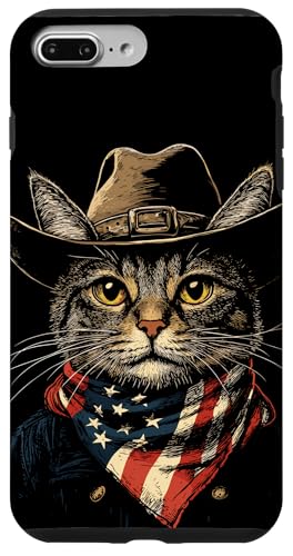 Hülle für iPhone 7 Plus/8 Plus Schwarze Katze in Cowboystiefeln von Cowboy Themed Black Cat Designs and Outfits