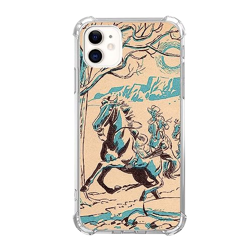 Cozmaison Vintage Cowboy Hülle Kompatibel mit iPhone 12 und iPhone 12 Pro, Wild West Hülle für iPhone 12 und iPhone 12 Pro, Trendy TPU Bumper Phone Case Cover von Cozmaison