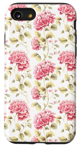 Hülle für iPhone SE (2020) / 7 / 8 Romanticizing Spring Cottagecore Skurrile Blumen-Pastellkreiden von Cozy Spring Aesthetic Cute Pink Flower Patterns