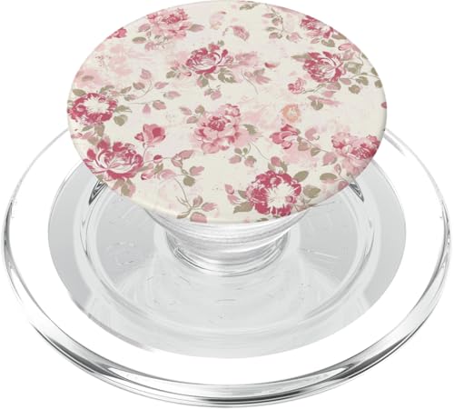 Romanticizing Spring Cottagecore Skurrile Blumen-Pastellkreiden PopSockets PopGrip für MagSafe von Cozy Spring Aesthetic Cute Pink Flower Patterns