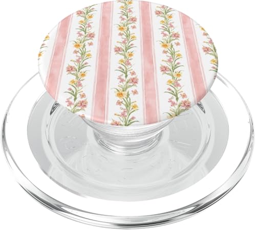 Romantisierende Frühlings-Pastellkreide mit blühenden Blumen PopSockets PopGrip für MagSafe von Cozy Spring Aesthetic Cute Pink Flower Patterns