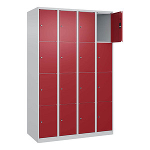 CP Schließfachschrank Classic Plus lichtgrau, rubinrot 080000-404 S10001, 16 Schließfächer 120,0 x 50,0 x 185,0 cm von Cp