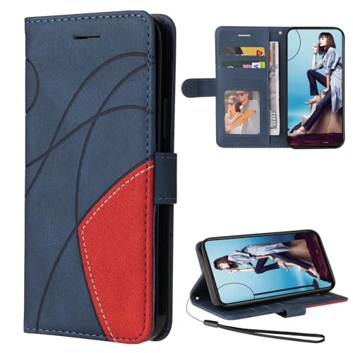 Cqkob Handyhülle für Samsung Galaxy S22 Plus, Leder PU Brieftasche Handyhülle Flip Case Silikon Bumper Schutzhülle Klapphülle. Lederhülle mit Kartenfächern und Standfunktion-Blau von Cqkob