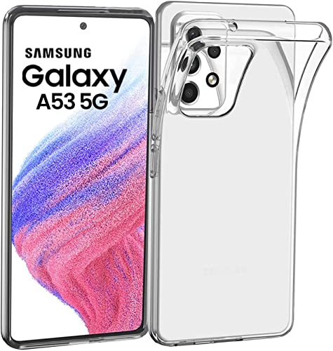 Klar Silikon Hülle für Samsung Galaxy A53 5G Transparent Ultra Dünne klare weiche TPU Handyhülle Flexible Crystal Clear Case Cover Bumper Rückseite von Cracksin