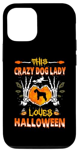 Hülle für iPhone 12/12 Pro This Crazy Dog Lady Standard Schnauzer Loves Halloween von Crazy Dog Lady Funny Puppy Dog Halloween Costume