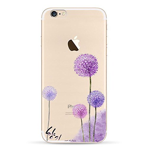 CrazyLemon iPhone 7 Hülle, iPhone 8 Hülle, Ganzkörper Silikon Dünn Bunt Schönes Muster Transparent Weich Cover Ultra Slim TPU Schlank Bumper Handyhülle Soft für iPhone 7/8 / iPhone SE - Löwenzahn von CrazyLemon