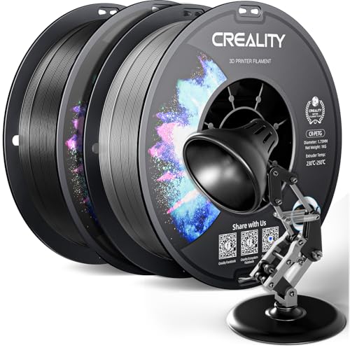 CREALITY PETG Filament 1,75 mm für 3D-Drucker 2 kg, sorgfältig gewickelte Spule, Maßgenauigkeit ± 0,03 mm, 2024 Set, geeignet für die meisten FDM 3D-Drucker, Schwarz + Grau CREALITY PETG Filament 1,75 mm für 3D-Drucker 2 kg, sorgfältig gewickelte Spule, Maßgenauigkeit ± 0,03 mm, 2024 Set, geeignet für die meisten FDM 3D-Drucker, Schwarz + Grau von Creality