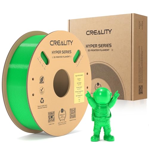 Creality Hyper PETG Filament, Grün Filament 1.75mm Hyper PETG 1KG, 3D Drucker Filament PETG Maßgenauigkeit +/- 0.03mm, 3D Druck Materialien für die Meisten 3D Drucker, 2.2lbs/Spool von Creality