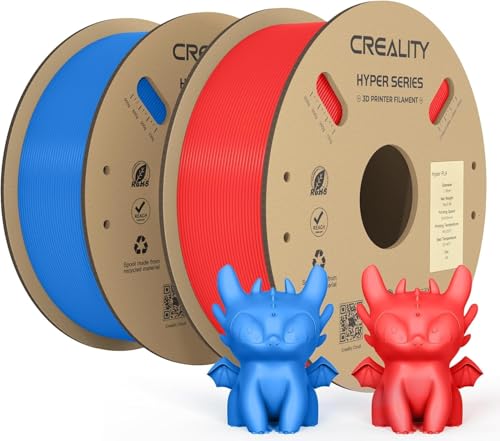 Creality Hyper PETG Filament, Rot+Blau Filament 1.75mm Hyper PETG 2KG, 3D Drucker Filament PETG Maßgenauigkeit +/- 0.03mm, 3D Druck Materialien für die meisten 3D Drucker von Creality