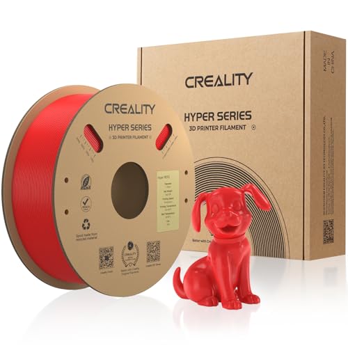 Creality Hyper PETG Filament 1,75 mm Hochgeschwindigkeit 50 – 300 mm/s, 3D-Druckerfilament Maßgenauigkeit +/- 0,02 mm, 1 kg Kartonspule (2,2 lbs), passend für die meisten FDM 3D Drucker - Rot von Creality