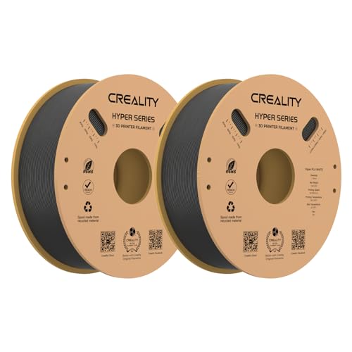 Creality Hyper PLA Filament Bundle 1.75mm 2KG für 3D Drucker, 3D Drucker Filament PLA Entwickelt für hohe Geschwindigkeit 30-600mm/s, Maßgenauigkeit ± 0.03 mm (Schwarz & Schwarz 2-Pack) von Creality