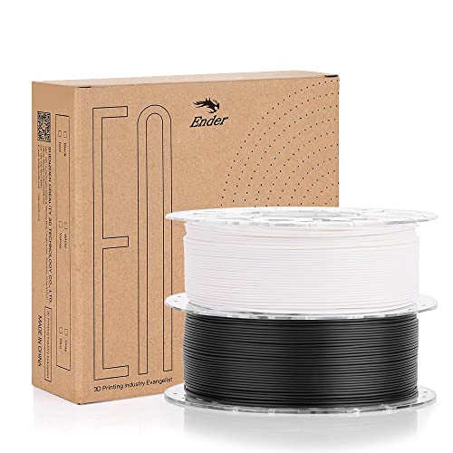 Creality Offizielles PLA Filament 1.75 Schwarz und Weiß Pack, Creality Ender 3D Drucker Filament CR-PLA 3D-Druckmaterialien, Präzision 1.75 mm +/- 0.02 mm, 1kg Spule für 3D Druck von Creality