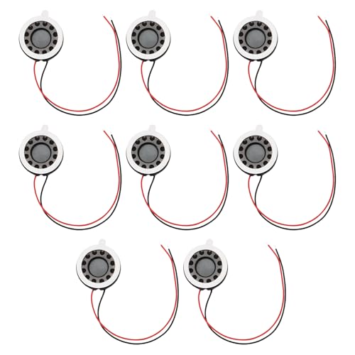 Create idea 8 Stück 18 Mm 8 Ohm 0,5 W Mini-DIY-Lautsprecherkabel Länge 80 Mm Runde Form Ersatzlautsprecher für Musikplayer Türklingeln Alarme von Create idea