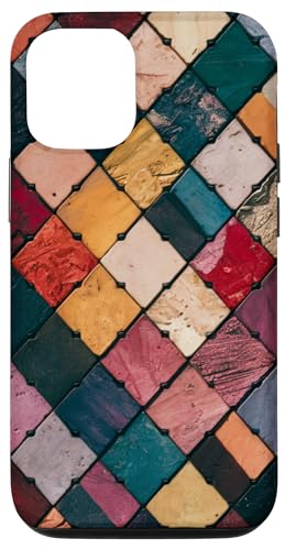 Hülle für iPhone 13 Lebendiges Mosaik mit lebendigen Rautenmustern von Creative Cases Crafts and Minds