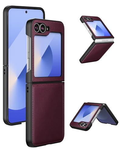 Cresee Hülle für Samsung Galaxy Z Flip 6 (2024) PU Leder Handyhülle Case Schutzhülle Cover für Galaxy Z Flip6, Lila von Cresee