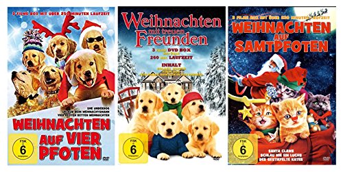 4 Pfoten für Weihnachten ( 3 DVD´s mit 9 Filmen - z. B. Golden Winter - Schlau wie ein Luchs - Nur Hunde kommen in den Himmel - und viele mehr ) von Crest Movies - WME Home Entertainment