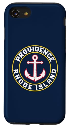 Hülle für iPhone SE (2020) / 7 / 8 Ankerplakette "Providence Rhode Island", Vintage-Stil von Crichton Street