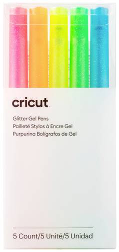 Cricut Glitzer Gel 0,8mm, 5er Stiftset Neon von Cricut