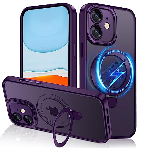 Croazhi Handyhülle für iPhone 11 Hülle [Fit für Magsafe] mit Unsichtbar Ständer, Magnetische Matt Anti-Fingerprint Dünn Stoßfeste Schutzhülle Apple Handy Hüllen für iPhone 11 Case Cover von Croazhi