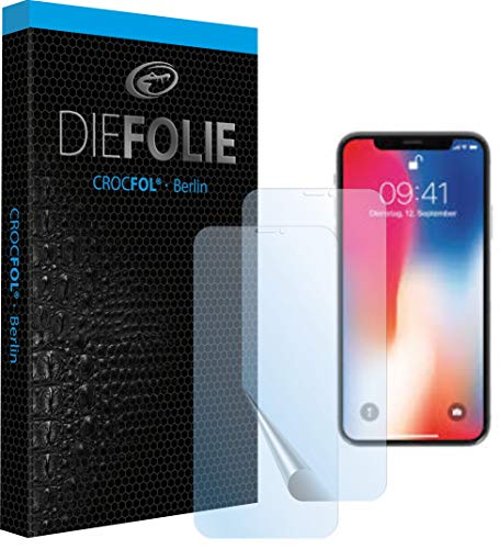 Crocfol Schutzfolie vom Testsieger [2 St.] kompatibel mit Apple iPhone XR - selbstheilende Premium 5D Langzeit-Panzerfolie inkl. Veredelung - für vorne, ganzes Display von Crocfol