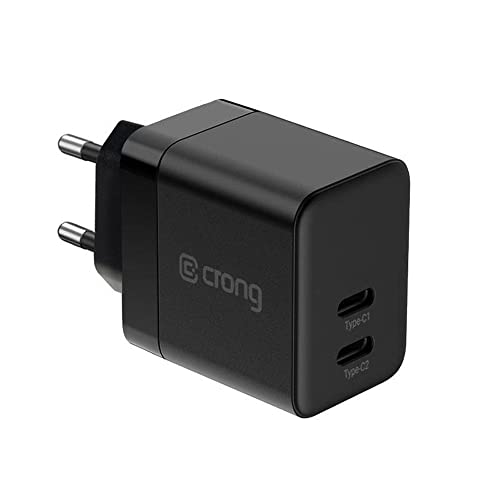 Crong Ultra Compact GaN - Wandladegerät 2X USB-C Power Delivery 35W (Schwarz) von Crong