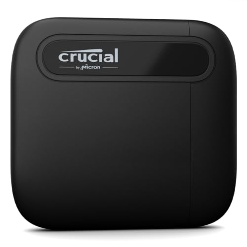 Crucial X6 4TB Externe SSD Festplatte, bis zu 800MB/s, PC und Mac, USB-C 3.2 Portable Solid State Drive - CT4000X6SSD9 von Crucial