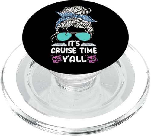 Cruise Ship Vacation Girl Sonnenbrille It's Cruise Time Y'All PopSockets PopGrip für MagSafe von Cruise Trip Friends Buddies Vacation Cruising HD0