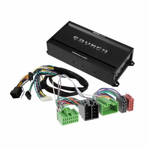 CRUNCH CRE400.4DSP-ISO.M25-4 CH CLASS A/B Auto Verstärker - Kompatibel mit Volvo - 4 x 50W RMS und 6 CH 32 Bit DSP - integr. Bluetooth für Audio Steaming und APP von Crunch