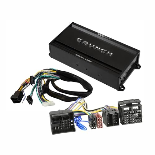 CRUNCH CRE400.4DSP-ISO.M5-4 CH CLASS A/B Auto Verstärker - Kompatibel mit VW - 4 x 50W RMS und 6 CH 32 Bit DSP - integr. Bluetooth für Audio Steaming und APP von Crunch