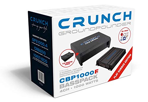 Crunch CBP 1000F | Flache Subwooferkiste + 4-Kanal Endstufe + Kabelset Komplettset von Crunch