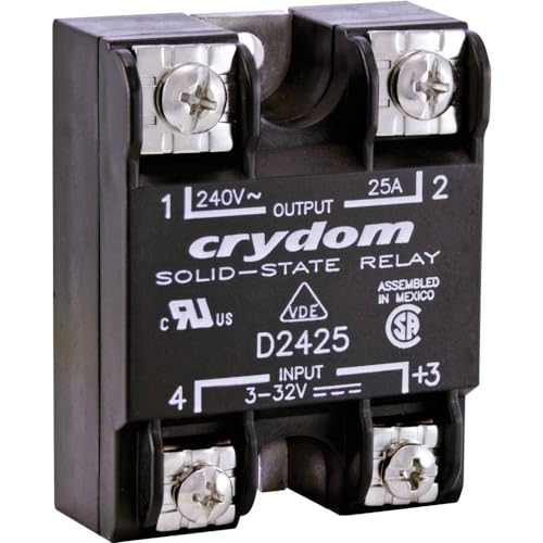 CRYDOM Halbleiterrelais, D2410, 10 A, Kontaktspannung (max.): 280 V/AC, Nullspannungsumschaltung, 1 Stück von Crydom