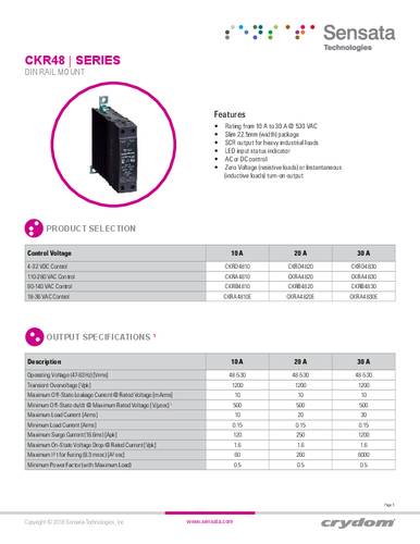 Crydom Halbleiterrelais CKRD4820-10 1St. von Crydom