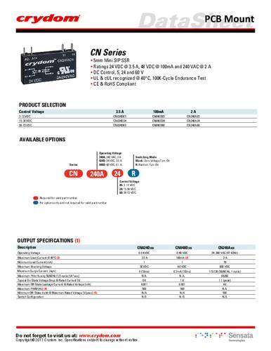 Crydom Halbleiterrelais CN240A05 von Crydom