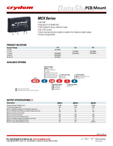 Crydom Halbleiterrelais MCX240A5 1St. von Crydom