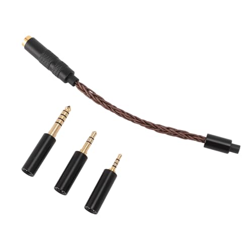 Cryfokt Abnehmbarer Stereo-Kopfhörer-Adapter, 4,4 Mm Buchse auf 2,5 Mm 3,5 Mm 4,4 Mm Stecker, Gute Kompatibilität, Versilberter Kupferdraht, 4-adriges Audiokabel für NW ZX507, DMP Z1 von Cryfokt