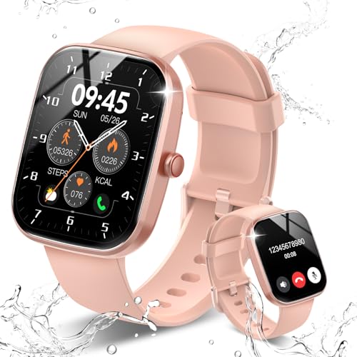 Csasan Smartwatch Damen Herren, 1,91" HD Touchscreen Smart Watch mit Telefonfunktion, 112+ Sportmodi Fitnessuhr mit Puls-Schlaf-Monitor Schrittzähler, IP68 Wasserdicht Sportuhr für Android iOS, Rosa von Csasan