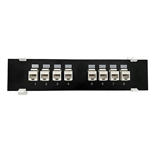 Csnbfiop 8-Port Cat6-UTP Netzwerk Patchpanel Mit Wandhalterung RJ45-Einsatz Keystone Gigabit LAN Koppler Steckerrahmen Werkzeuglos von Csnbfiop