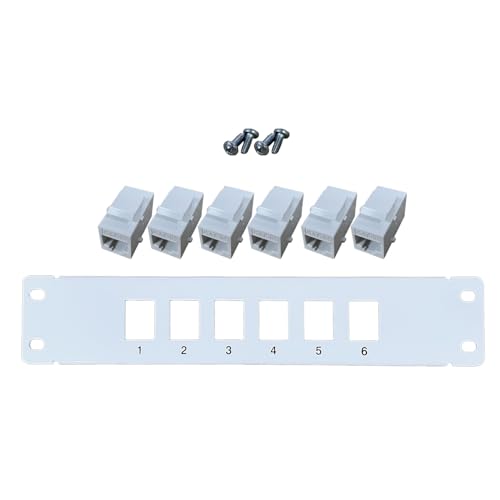 Csnbfiop CAT5e 6-Port Patchpanel Unterstützt Ungeschirmtes CAT5e Auf Der Rückseite Für W/kodierte T568A/B Verkabelung Für RJ45-Netzwerkkabel Rack/Wandmontage von Csnbfiop