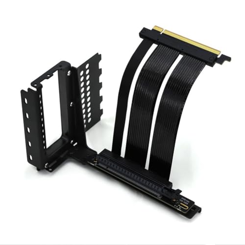 Ctwezoikmt Vertikale GPU-Montagehalterung Grafikkartenhalter-Kit mit PCI-E 4.0 X16 Riser-Kabel, 90 Grad rechtwinklig, Schwarz, 1 Set von Ctwezoikmt