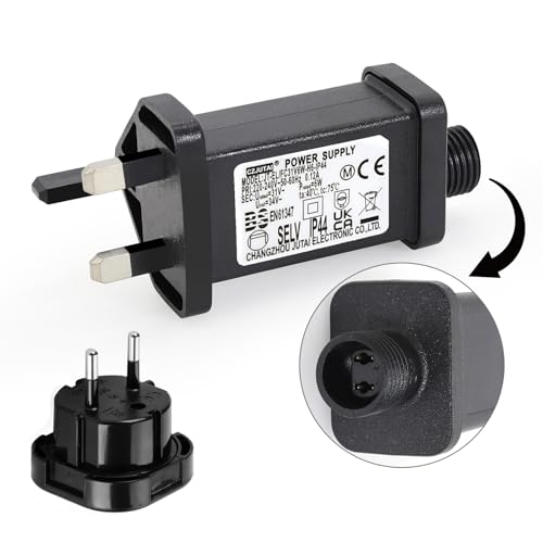 LED Trafo CZJUTAI IP44 Netzteil für Weihnachtsbeleuchtung mit Stecker - EU-Stecker (Schraubsockel - Konstant an - DC31V 12W) von CubePlug