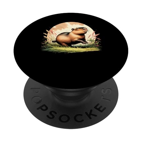 Capybara Relaxing Südamerika Südamerika Niedlich Damen Spaß Gemütlich PopSockets Klebender PopGrip von Cuddly Capybara - Cute Zoo Animal Apparel