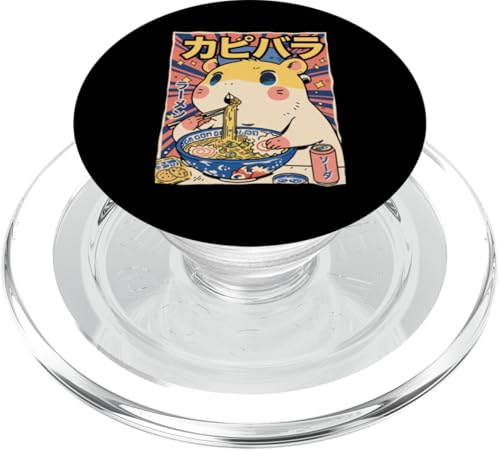 Capybara und Ramen Noodles Zoo Animal Cool Japanese Anime PopSockets PopGrip für MagSafe von Cuddly Capybara - Cute Zoo Animal Apparel