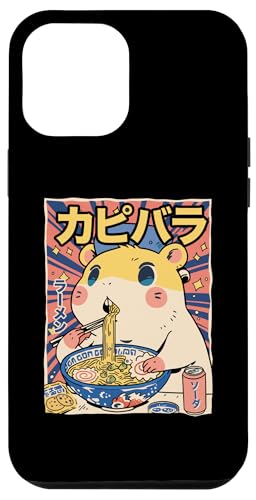 Hülle für iPhone 12 Pro Max Capybara und Ramen Noodles Zoo Animal Cool Japanese Anime von Cuddly Capybara - Cute Zoo Animal Apparel